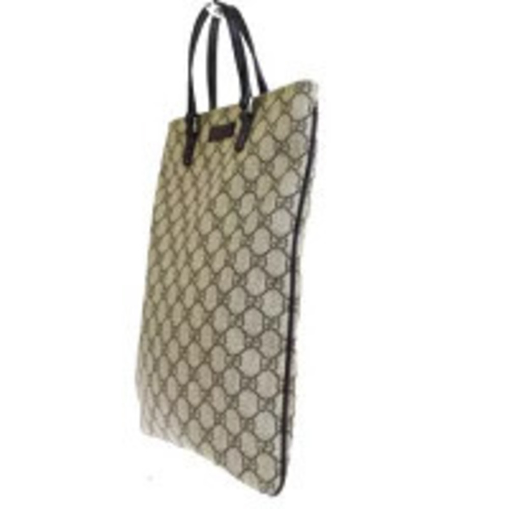 Gucci Brown Tote Leather Handbag GG Brown